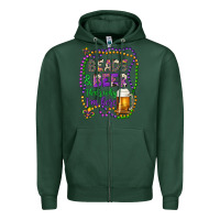 Sports Green beads & beer that's why i'm here Zipper Hoodie - Artiststas