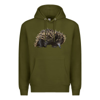 Army Green short beaked echidna Premium Hoodie - LillyAllenDesigns