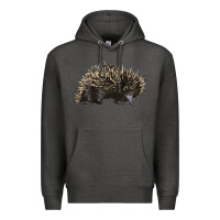 Charcoal Heather short beaked echidna Premium Hoodie - LillyAllenDesigns