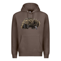 Coffee short beaked echidna Premium Hoodie - LillyAllenDesigns