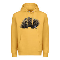 Mustard short beaked echidna Premium Hoodie - LillyAllenDesigns