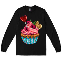 Black valentines day cupcake Long Sleeve Tee - AdoDesignShop