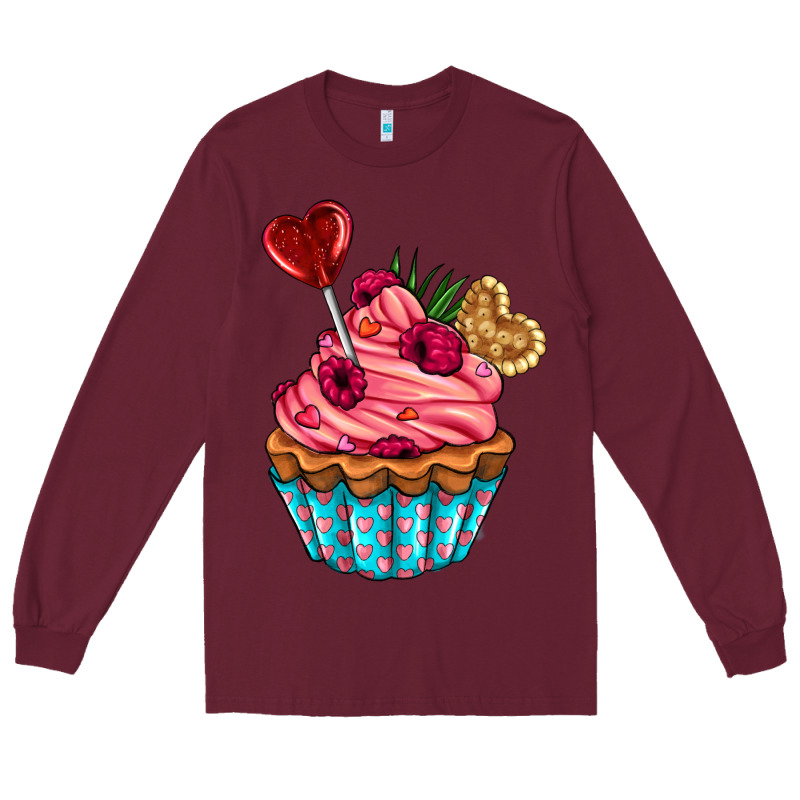 Valentines Day Cupcake Long Sleeve Tee by AdoDesignShop | Teevron
