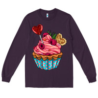 Plum valentines day cupcake Long Sleeve Tee - AdoDesignShop