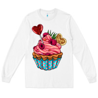 White valentines day cupcake Long Sleeve Tee - AdoDesignShop