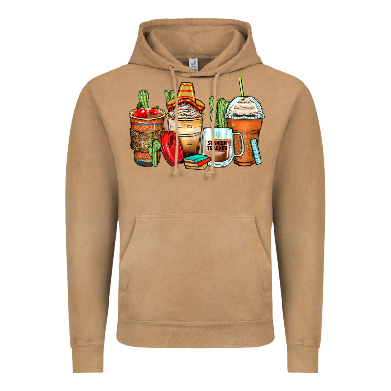 Spanish Teacher Coffee Cups Vintage Hoodie by Zillion Design Studio | Teevron