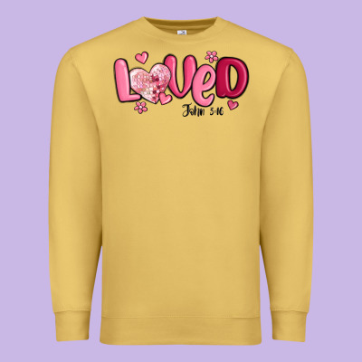 Valentine's Day Loved John 3 16 Premium Sweatshirt Designed By Maliassmallbusiness