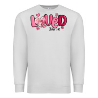 Dove Grey valentine's day loved john 3 16 Premium Sweatshirt - MaliasSmallBusiness