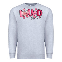 Heather Grey valentine's day loved john 3 16 Premium Sweatshirt - MaliasSmallBusiness