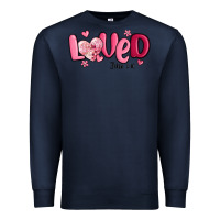 Navy valentine's day loved john 3 16 Premium Sweatshirt - MaliasSmallBusiness