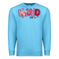Ocean Blue valentine's day loved john 3 16 Premium Sweatshirt - MaliasSmallBusiness
