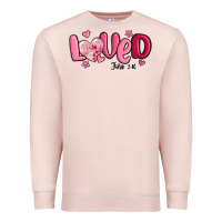 Pale Pink valentine's day loved john 3 16 Premium Sweatshirt - MaliasSmallBusiness