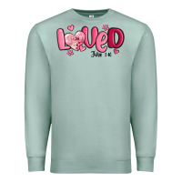 Seafoam valentine's day loved john 3 16 Premium Sweatshirt - MaliasSmallBusiness