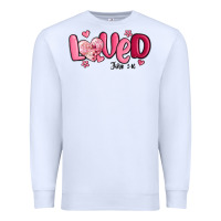 White valentine's day loved john 3 16 Premium Sweatshirt - MaliasSmallBusiness
