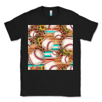 Black baseball leopard sunflower seamless pattern Classic Tee - JahusDesignShop