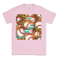 Bubblegum Pink baseball leopard sunflower seamless pattern Classic Tee - JahusDesignShop