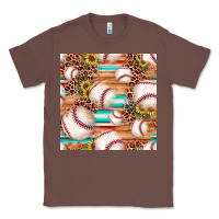 Chestnut baseball leopard sunflower seamless pattern Classic Tee - JahusDesignShop