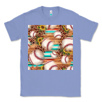 Colony Blue baseball leopard sunflower seamless pattern Classic Tee - JahusDesignShop