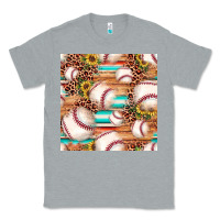 Heather Grey baseball leopard sunflower seamless pattern Classic Tee - JahusDesignShop