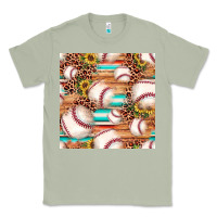 Matcha baseball leopard sunflower seamless pattern Classic Tee - JahusDesignShop