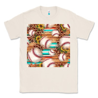 Natural baseball leopard sunflower seamless pattern Classic Tee - JahusDesignShop