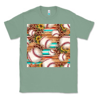 Sage baseball leopard sunflower seamless pattern Classic Tee - JahusDesignShop