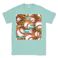 Seafoam baseball leopard sunflower seamless pattern Classic Tee - JahusDesignShop