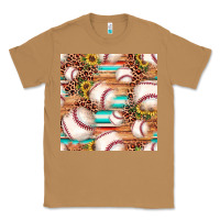 Toasted Coconut baseball leopard sunflower seamless pattern Classic Tee - JahusDesignShop