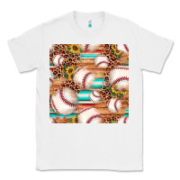White baseball leopard sunflower seamless pattern Classic Tee - JahusDesignShop