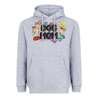 Heather Grey dog mom Heavyweight Hoodie - MaliasSmallBusiness