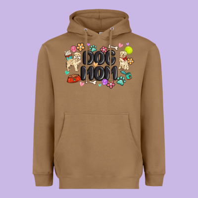 Dog Mom Heavyweight Hoodie Designed By Maliassmallbusiness