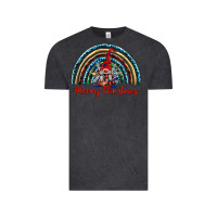 Vintage Black merry christmas gnomes   rainbow Vintage Tee - BarkalooDesign