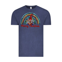 Vintage Denim merry christmas gnomes   rainbow Vintage Tee - BarkalooDesign