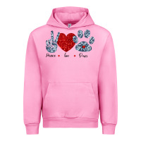 Fuchsia Pink Peace Love Paws Urban Hoodie - Bettercallsaul