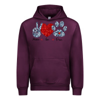 Mauve Wine Peace Love Paws Urban Hoodie - Bettercallsaul