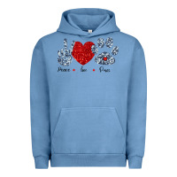 Pigment Pebble Blue Peace Love Paws Urban Hoodie - Bettercallsaul