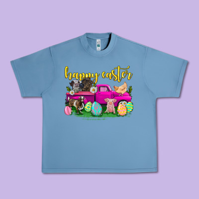 Happy Easter Truck With Farm Animal Urban Heavy Tee Designed By Neo Western