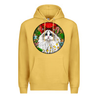 Antique Gold christmas ragdoll  cat Premium Hoodie - LillyAllenDesigns