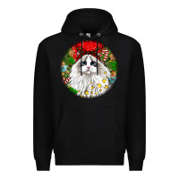 Black christmas ragdoll  cat Premium Hoodie - LillyAllenDesigns