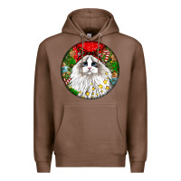 Chestnut christmas ragdoll  cat Premium Hoodie - LillyAllenDesigns