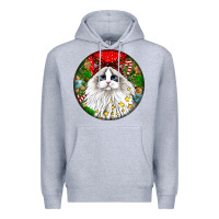Heather Grey christmas ragdoll  cat Premium Hoodie - LillyAllenDesigns