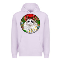 Lilac christmas ragdoll  cat Premium Hoodie - LillyAllenDesigns