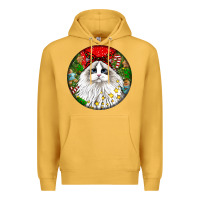 Mustard christmas ragdoll  cat Premium Hoodie - LillyAllenDesigns