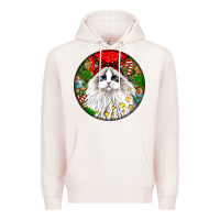 Pale Pink christmas ragdoll  cat Premium Hoodie - LillyAllenDesigns