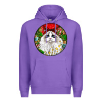 Purple christmas ragdoll  cat Premium Hoodie - LillyAllenDesigns