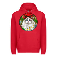 Red christmas ragdoll  cat Premium Hoodie - LillyAllenDesigns