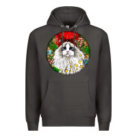 Smoke christmas ragdoll  cat Premium Hoodie - LillyAllenDesigns
