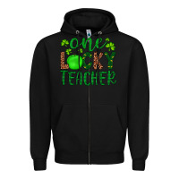 Black one lucky teacher Zipper Hoodie - Artiststas