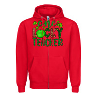 Red one lucky teacher Zipper Hoodie - Artiststas