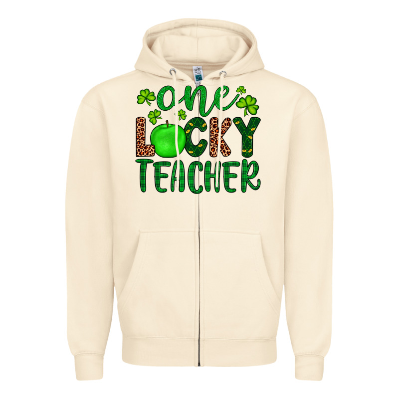 One Lucky Teacher Zipper Hoodie by Artiststas | Teevron